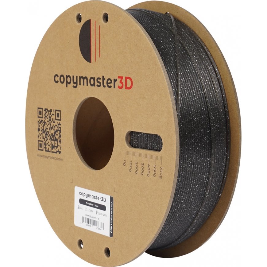 Copymaster3D PLA Glitter filament for 3D printer, 1.75 mm, sparkling silver – 3