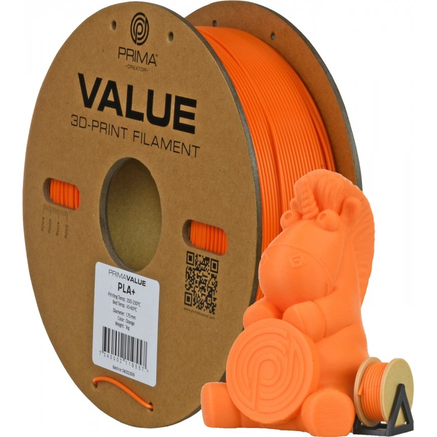 PrimaValue PLA+ filament for 3D printer, 1.75 mm, orange