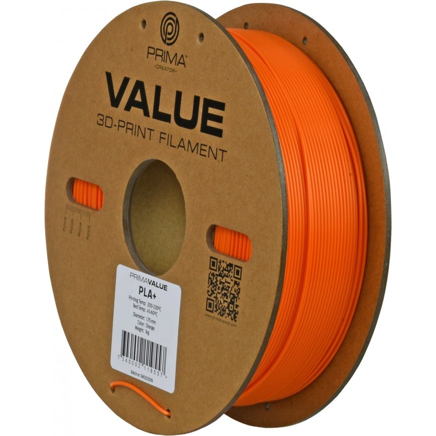 PrimaValue PLA+ filament for 3D printer, 1.75 mm, orange – 3