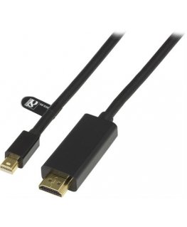 Deltaco DP-HDMI204 видео кабель адаптер 2 m Mini DisplayPort HDMI Тип A (Стандарт) Черный