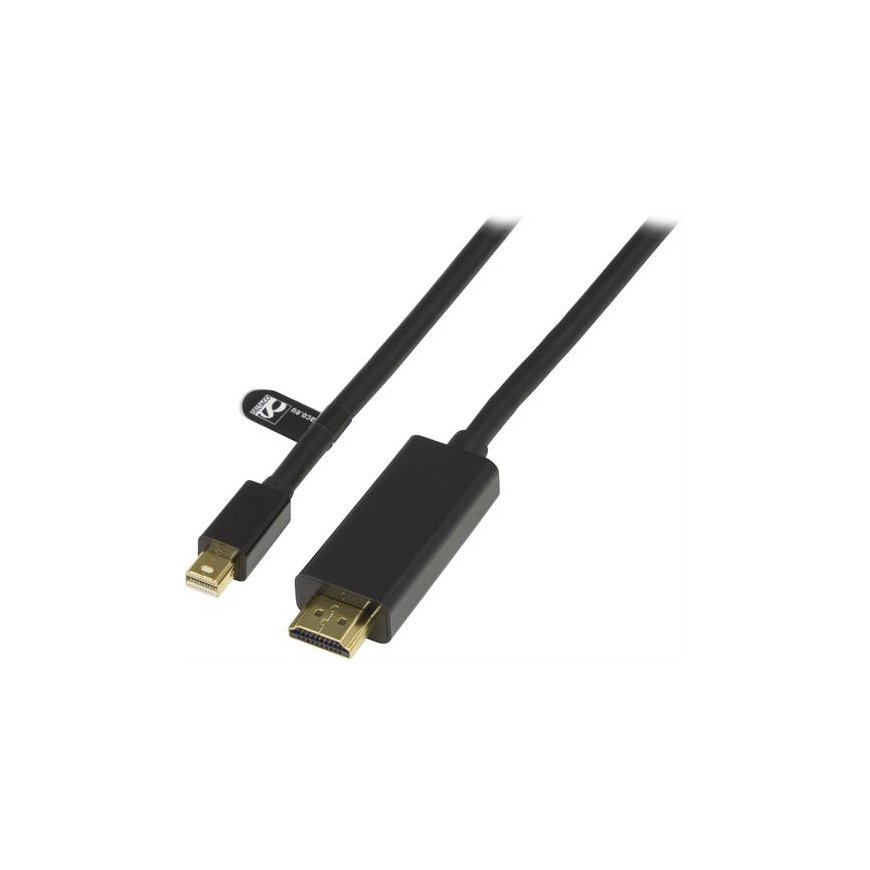 Deltaco DP-HDMI204 videokaapeli-adapteri 2 m Mini DisplayPort HDMI-tyyppi A (vakio) musta