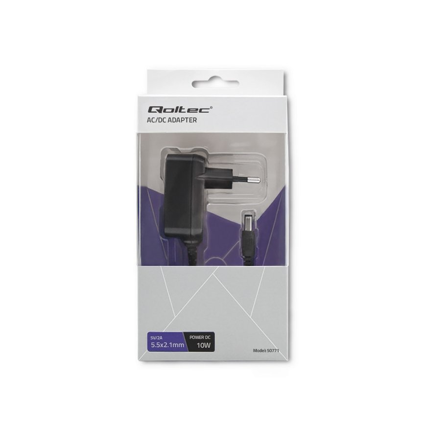 Qoltec 50771 maitinimo adapteris / inverteris Vidaus 10 W Juoda – 2