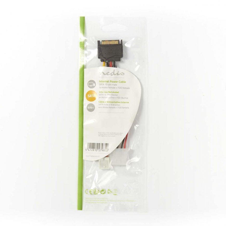 Nedis CCGP73550VA015 sisäinen virtakaapeli 0,15 m – 4