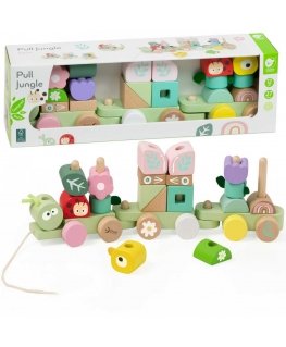 CLASSIC WORLD Montessori Train Caterpillar Wooden Puzzle