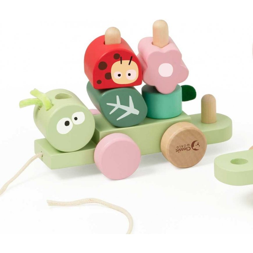 CLASSIC WORLD Montessori Train Caterpillar Wooden Puzzle – 4