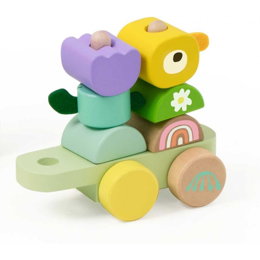 CLASSIC WORLD Montessori Kolejka Gąsienica Drewniana Układanka – 5