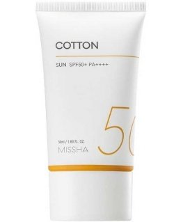 Missha All Around Safe Block Cotton Sun SPF50+PA++++ light protective cream with mineral filters 50ml