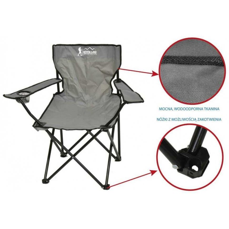 Enero Camp Tourist chair SKŁADANE 50X50X80CM SZARE – 2
