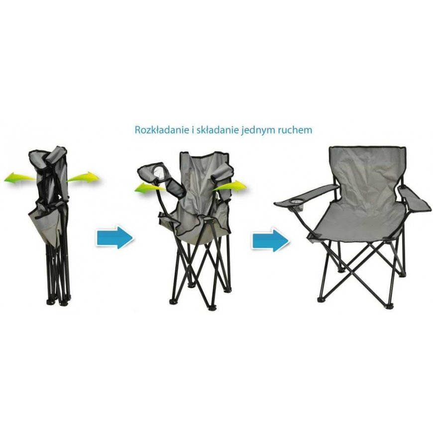 Enero Camp Tourist chair SKŁADANE 50X50X80CM SZARE – 3