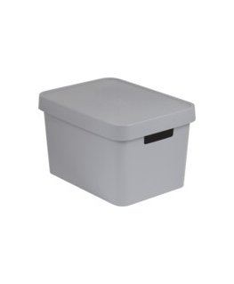 Box with lid Infinity Recycled 17L 36x27x22cm grey