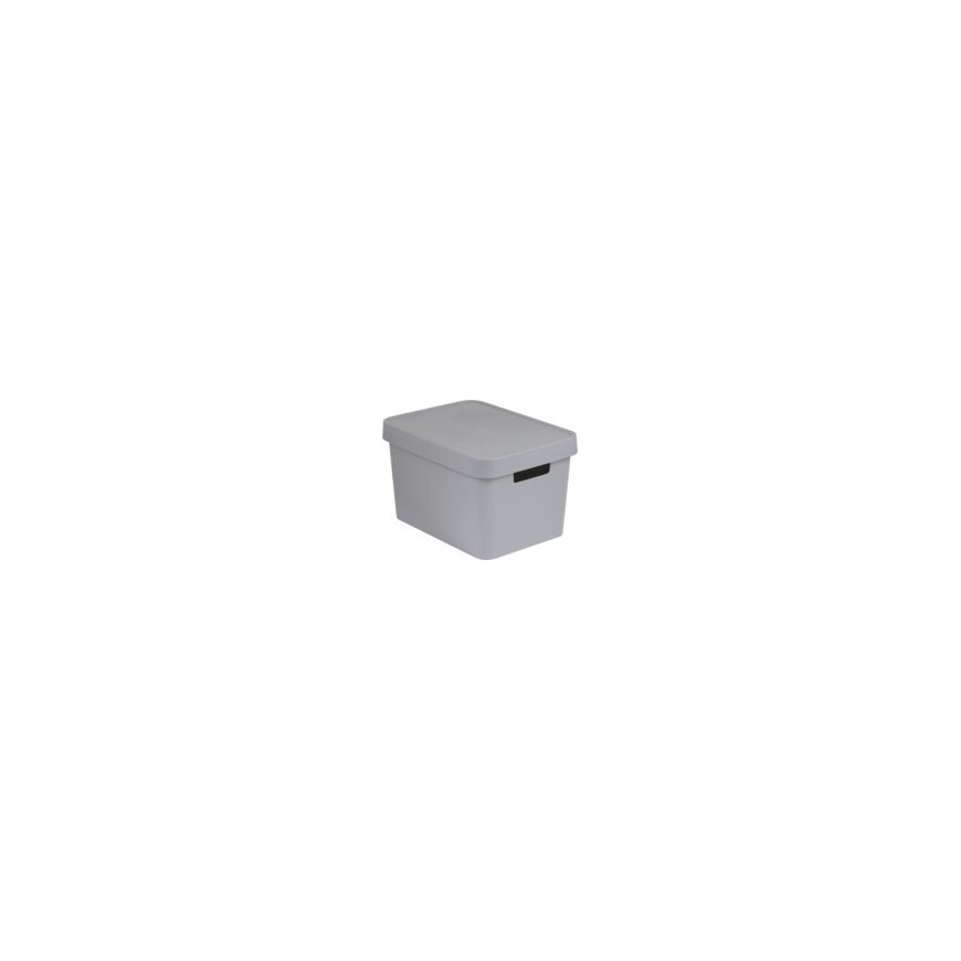 Box with lid Infinity Recycled 17L 36x27x22cm grey