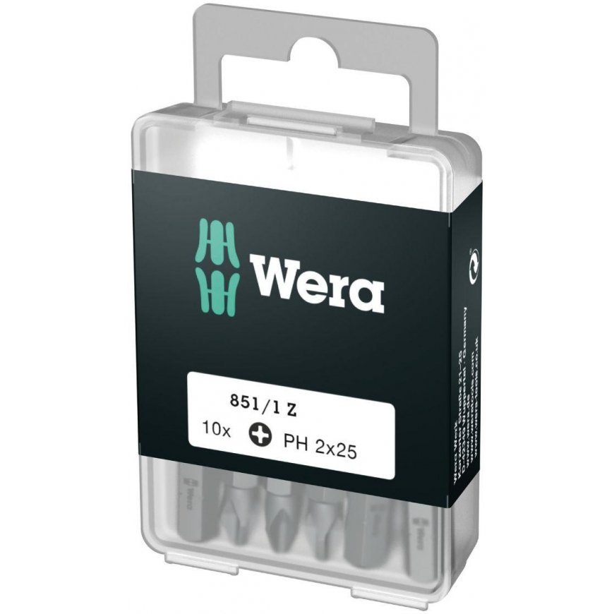 Sukimo antgaliai WERA Standart, PH2 x 25 mm, 10 vnt.