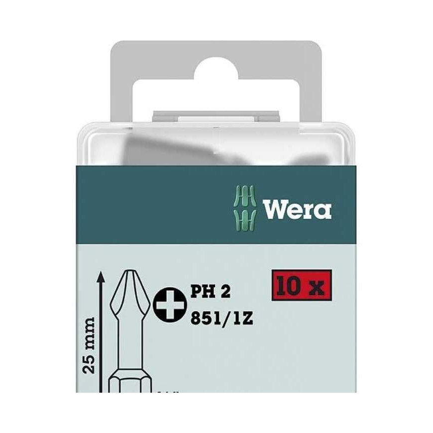 Sukimo antgaliai WERA Standart, PH2 x 25 mm, 10 vnt. – 4