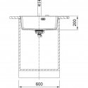 Granite sink Franke Maris, MRG 610-54 A, Matt black, eccentric valve
