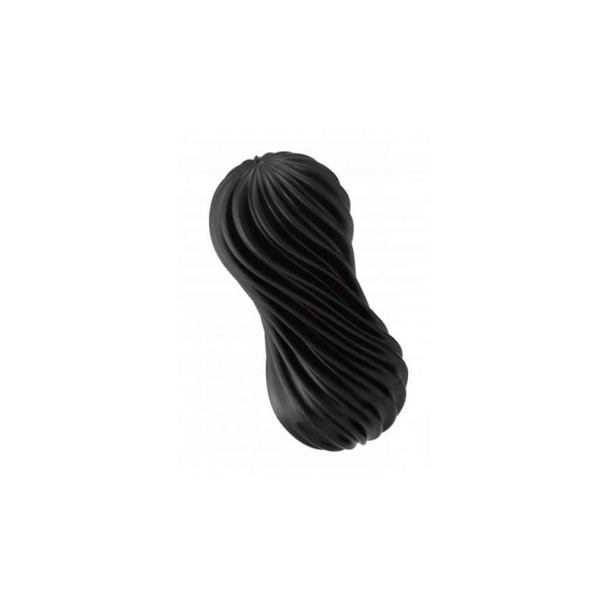 Tenga Flex Rocky Kabatas masturbators Melns Elastomērs