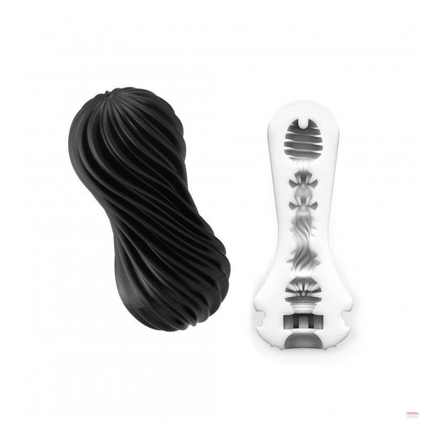 Tenga Flex Rocky Kabatas masturbators Melns Elastomērs – 2