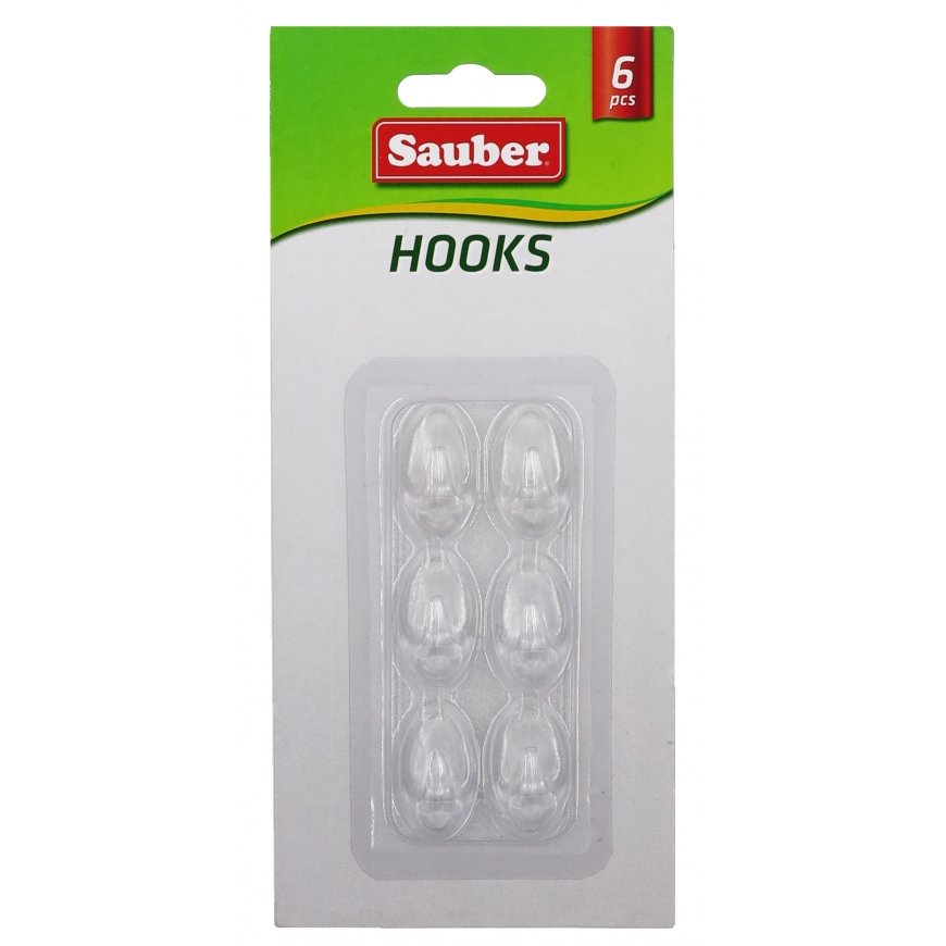 Hooks 6gb 1,5x2,5cm oval transparent