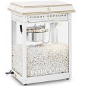 Royal Catering Retro kukurūzų spragėsių aparatas TEFLON 1600 W 5-6kg/h - baltas ir auksinis