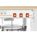 Royal Catering Retro kukurūzų spragėsių aparatas TEFLON 1600 W 5-6kg/h - baltas ir auksinis