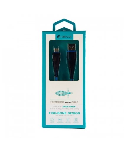 Devia Fish 1 Series Cable for Micro USB (5V 2.4A,1.5M) blue – 2