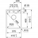 Stone sink Franke Maris, MRG 610-37 A, Onyx, eccentric valve Stone sink Franke Maris, MRG 610-37 A, Onyx, eccentric valve