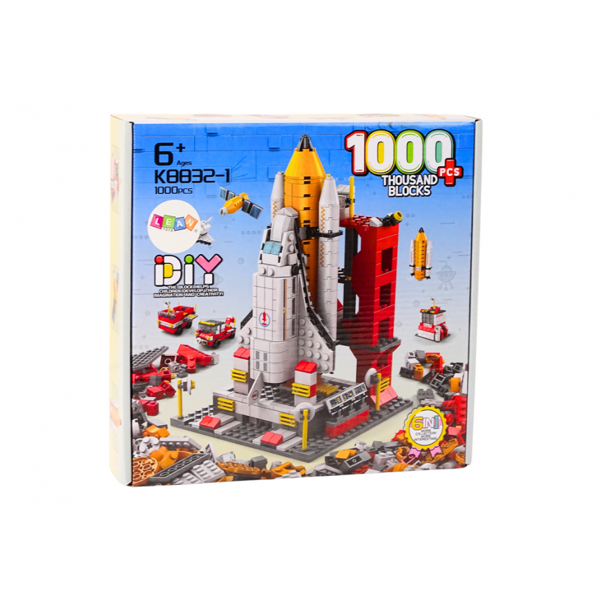 Lean Toys Construction Bricks Space Rocket 6in1 Space Vehicles 1000 pcs. – 3
