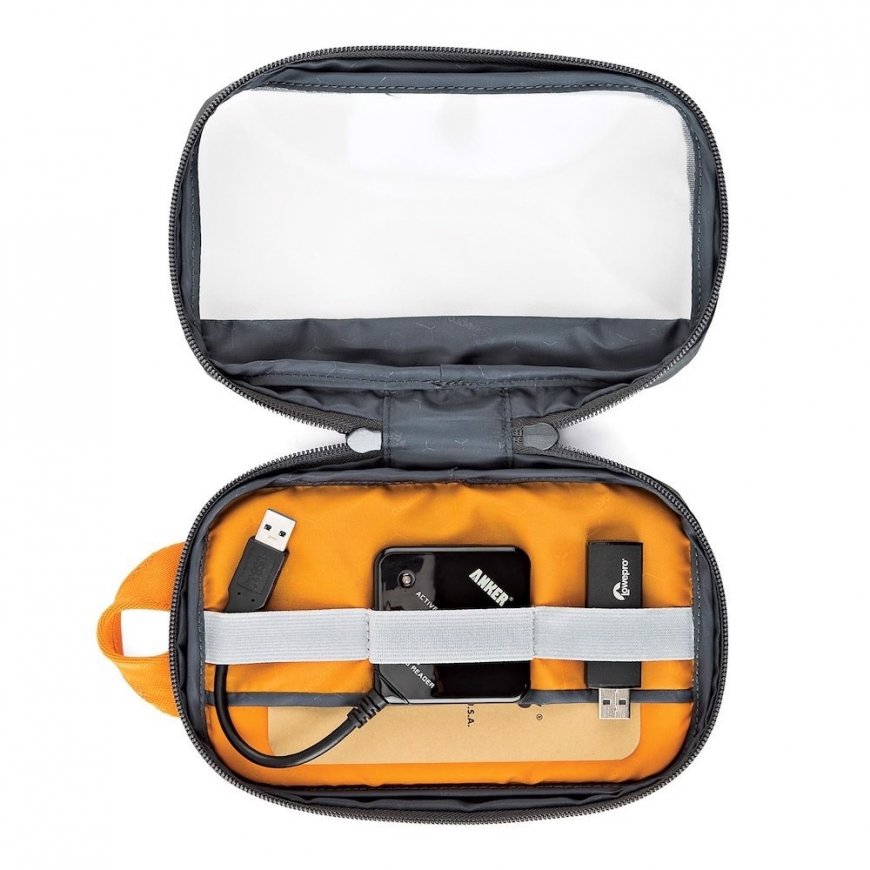 Lowepro GearUp Pouch Mini Piniginė Nailonas, Poliesteris, Ripstopas Pilka, Oranžinė – 2