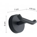 Double hook Gedy Eros 2326, black Double hook Gedy Eros 2326, black