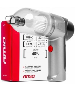 Dulkių siurblys automobilinis belaidis akumulatorowy hepa 40w 4000mah amio-03692