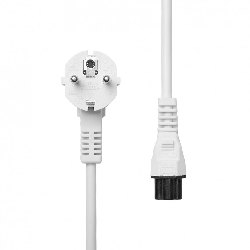 ProXtend Power Cord Schuko Angled to C5 2M White Valkoinen Virtapistoke tyyppi F C5 liitin