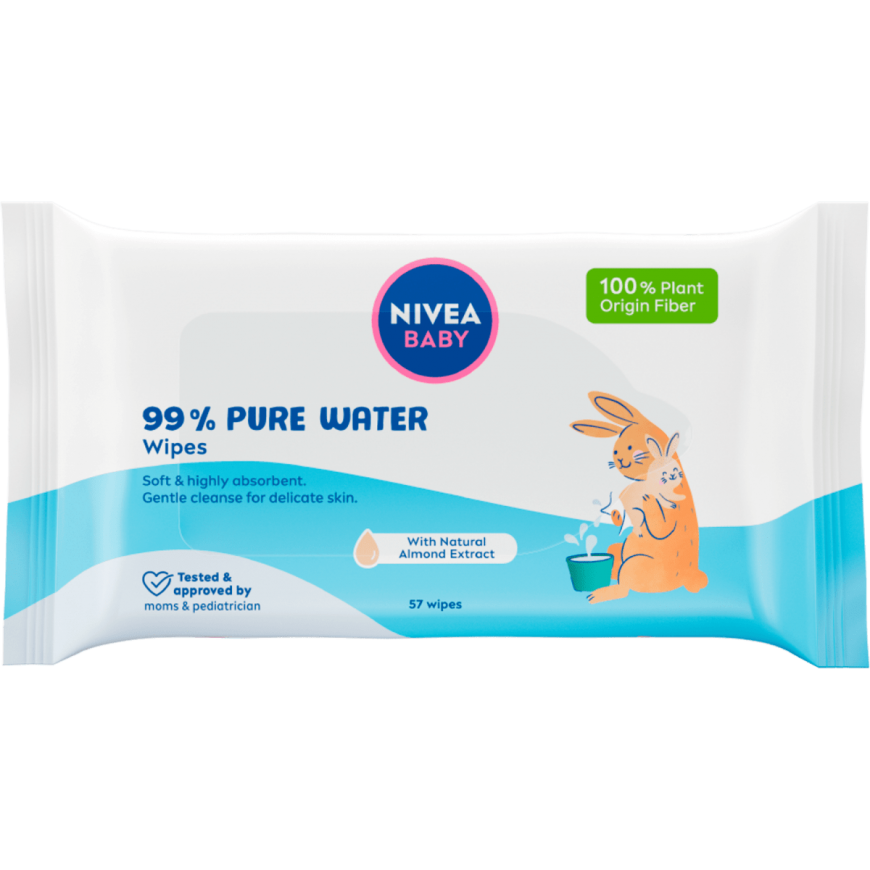 Nivea Baby 99% Pure Water Wipes 57ml – 2