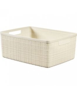 Basket Jute M 12L 36x28x15cm cream
