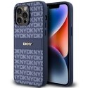 DKNY PU Leather Repeat Pattern Tonal Stripe Case for iPhone 15 P