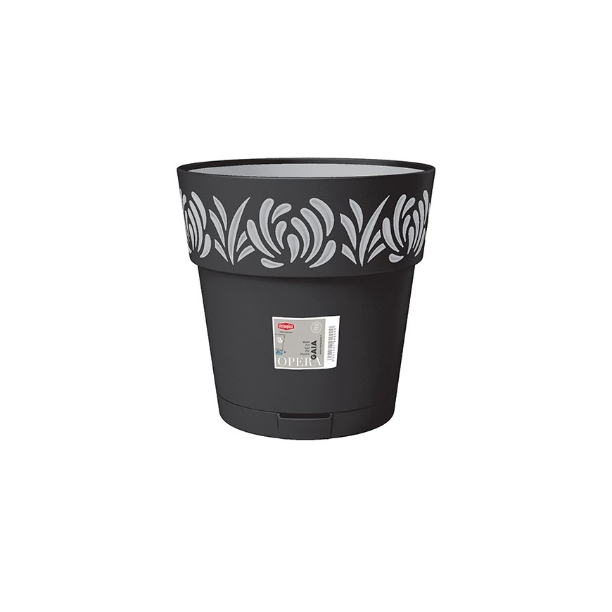 Flower pot with tray Gaia Ø30x29cm white