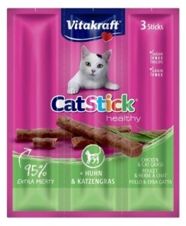 VITAKRAFT CatStick Mini Cālis ar zāli - kaķu gardumi - 3 gab