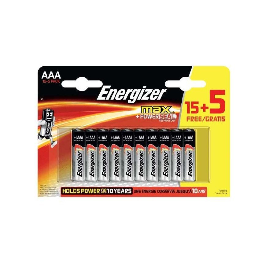 Energizer MAX AAA 15+5 zdarma 1.5V alkalické – 2