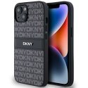 Case DKNY PU Leather Repeat Pattern Tonal Stripe Case for iPhone 14 Black