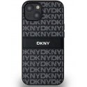 Case DKNY PU Leather Repeat Pattern Tonal Stripe Case for iPhone 14 Black