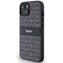 Case DKNY PU Leather Repeat Pattern Tonal Stripe Case for iPhone 14 Black