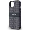 Case DKNY PU Leather Repeat Pattern Tonal Stripe Case for iPhone 14 Black