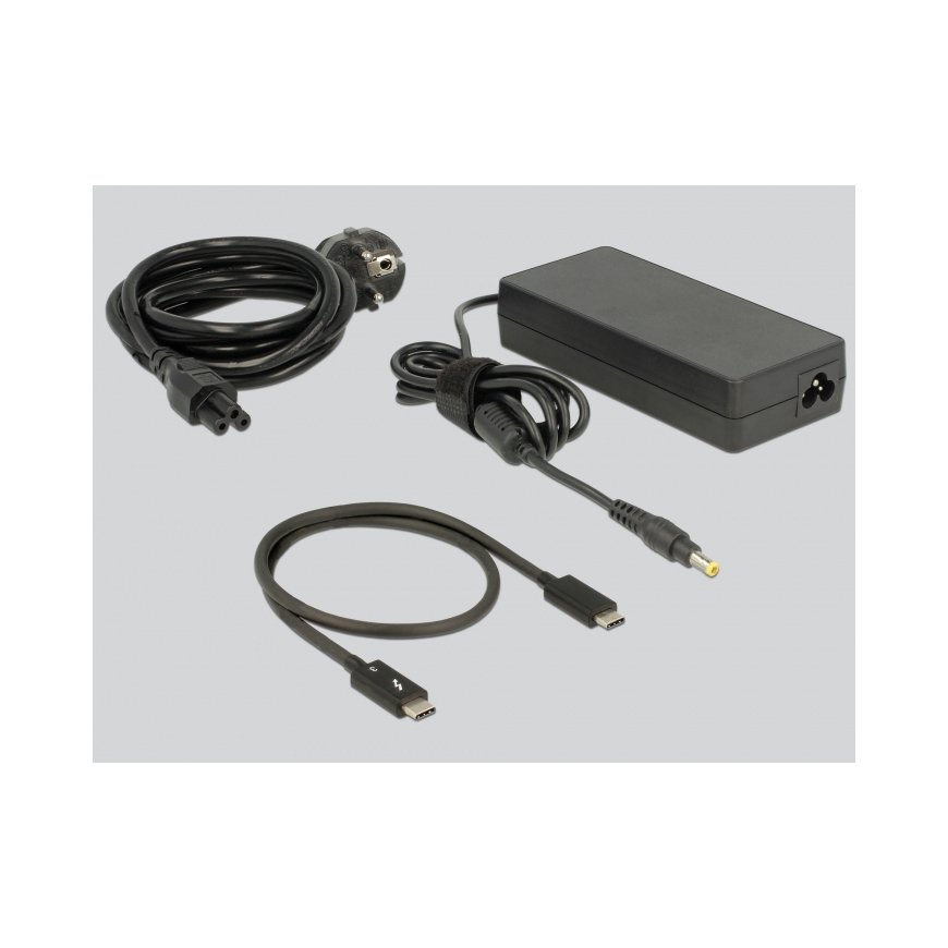 DeLOCK 87725 sülearvuti dokk ja pordireplikaator Juhtmega ühendatud Thunderbolt 3 Must, Hõbe – 3