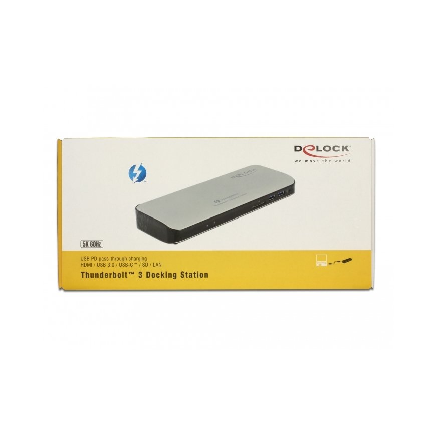 DeLOCK 87725 laptop dock/port replicator Wired Thunderbolt 3 Black, Silver – 4