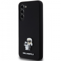 Dėklas Karl Lagerfeld KLHCS24MSMHKCNPK S24+ S926 hardcase juoda/juodas Silicone Karl&Choupette Metal Pin