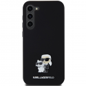 Dėklas Karl Lagerfeld KLHCS24MSMHKCNPK S24+ S926 hardcase juoda/juodas Silicone Karl&Choupette Metal Pin