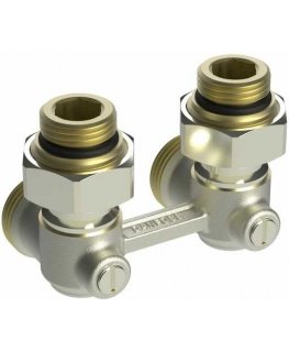 Apatinio pajungimo mazgas dvivamzdei sistemai Danfoss, RLV-KB, kampinis, 1/2&039&039-3/4&039&039, H tipo