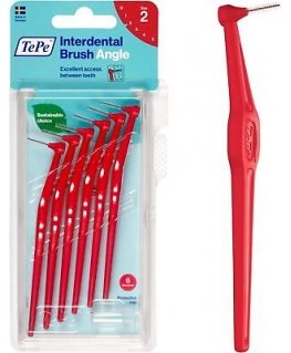 Tepe Angle Interdental Brush Size 2 Red 0.5 Mm 6 Pcs