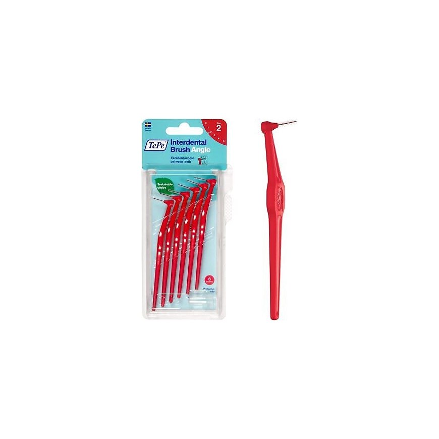 Tepe Angle Interdental Brush Size 2 Red 0.5 Mm 6 Pcs