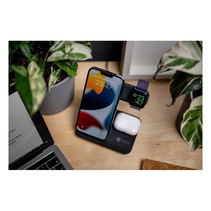 Newell induOne N-GY-Z5A indukcinis įkroviklis 3 mobiliesiems įrenginiams (Juodas) – 3