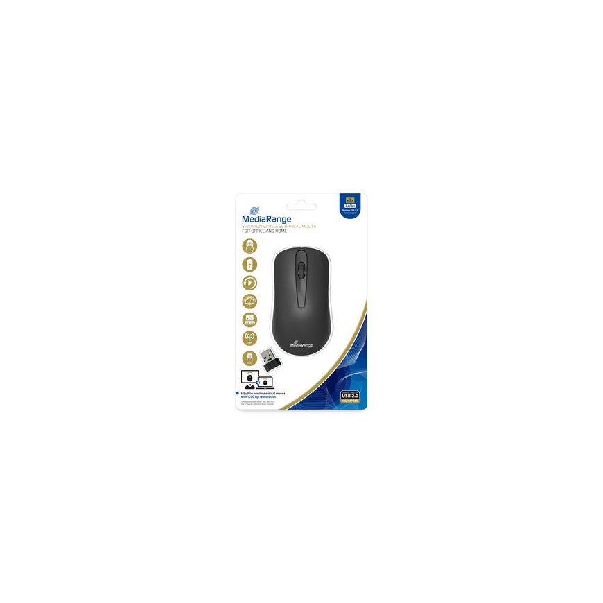 MediaRange MROS209 mouse Right-hand RF Wireless Optical 1200 DPI – 4