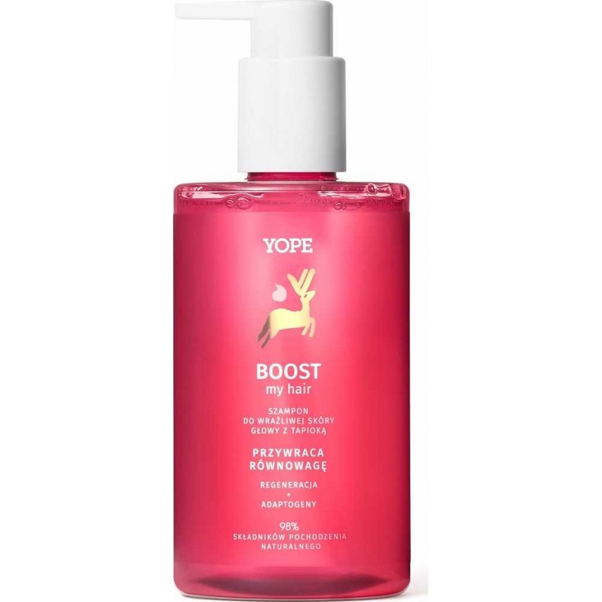 Yope Yope Boost My Hair šampūnas jautriai galvos odai su tapijoka 300 ml – 2
